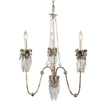 Lucas McKearn CH1060-3 - Flambeau's Venetian 3 Light Mini Chandelier in Distressed White Bronze and Crystal