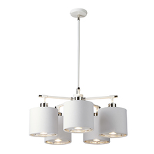 Lucas McKearn EL/BALANCE5W - Modern Balance White and Polished Nickel 5lt Chandelier Retro