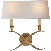 Visual Comfort & Co. Signature Collection RL CHD 1191AB-NP - Cross Bouillotte Large Sconce