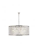 Elegant 1213G43PN/RC - Madison 10 Light Polished Nickel Chandelier Clear Royal Cut Crystal