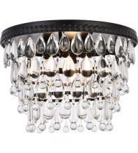 Elegant 1219F15BK/RC - Nordic 3 Lights Black Flush Mount