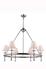 Elegant 1406D33PN - 1406 MONTGOMERY Collection Pendant lamp D:33" H:34" Lt:6  Polished Nickel Finish