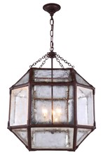 Elegant 1413D19SR - 1413 GORDON Collection Pendant lamp D:19" H:25" Lt:3 Saddle Rust Finish