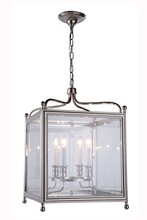 Elegant 1414D18PN - 1414 OXFORD Collection Pendant lamp L:18" W:18" H:28" Lt:4 Polished Nickel Finish