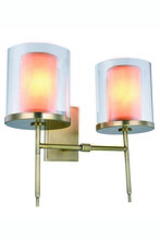 Elegant 1504W16BB - Bradford 2 light Burnished Brass Wall Sconce