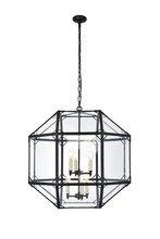 Elegant 1514D24RZ - Gordon 6 light Rustic Zinc Chandelier