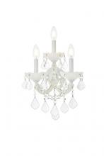 Elegant 2800W3WH/RC - Maria Theresa 3 Light White Wall Sconce Clear Royal Cut Crystal