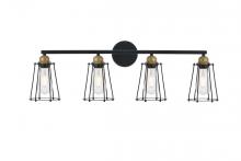 Elegant LD4047W33BRB - Auspice 4 Light Brass and Black Wall Sconce