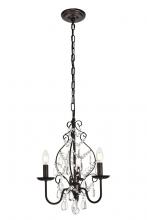 Elegant LD5003D15ORB - Blaise Collection Pendant D15 H20 Lt:3 Oil Rubbed Bronze Finish