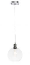 Elegant LD6205C - Emett 1 Light Chrome and Clear Glass Pendant