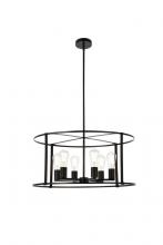 Elegant LD7058D26BK - Agnys 6 Lights Pendant in Black