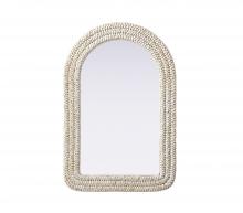 Elegant MR4G2436LN - Arch Cornhusk Mirror 24x36 in Linen White