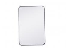 Elegant MR802030S - Soft Corner Metal Rectangular Mirror 20x30 Inch in Silver