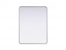 Elegant MR8A3040SIL - Contour Metal Rectangle Mirror 30x40 in Silver