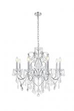 Elegant V2015D26C/RC - St. Francis 8 Light Chrome Chandelier Clear Royal Cut Crystal