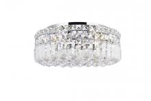 Elegant V2030F16C/RC - MaxIme 5 Light Chrome Flush Mount Clear Royal Cut Crystal