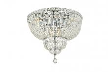 Elegant V2528F20C/RC - Tranquil 10 Light Chrome Flush Mount Clear Royal Cut Crystal