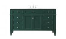 Elegant VF12560GN - 60 Inch Single Bathroom Vanity in Green