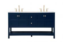 Elegant VF16460DBL - 60 inch Single Bathroom Vanity in Blue