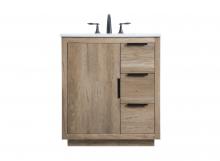 Elegant VF19430NT - 30 Inch SIngle Bathroom Vanity In Natural Oak