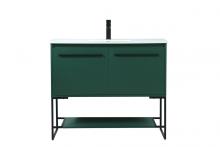 Elegant VF42540MGN - 40 Inch Single Bathroom Vanity in Green