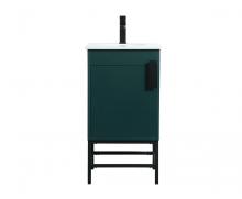 Elegant VF48818MGN - 18 Inch Single Bathroom Vanity in Green