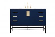 Elegant VF488W48MBL - 48 Inch Single Bathroom Vanity in Blue