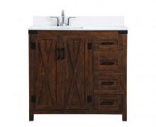 Elegant VF90236EX-BS - 36 Inch Single Bathroom Vanity in Espresso with Backsplash