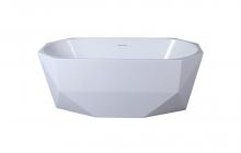 Elegant BT21159GW - 59 inch soaking diamond style bathtub in glossy white