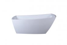 Elegant BT21267GW - 67 inch soaking single slipper rectangular bathtub in glossy white