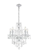 Elegant V7835D20C/RC - Princeton 5 light Chrome Chandelier Clear Royal Cut Crystal