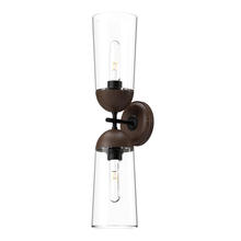 Alora Lighting WV542226MBWT - Emil 5-in Matte Black/Walnut 2 Lights Wall/Vanity