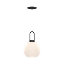 Alora Lighting PD601608MBOP - Soji 8-in Matte Black/Opal Matte Glass 1 Light Pendant