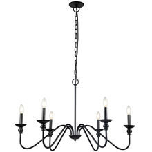 Dainolite CLA-366C-MB - 6 Light Incandescent Chandelier, Matte Black