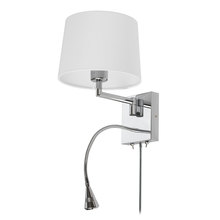 Dainolite DLED426A - 1 Light Swing Arm & 1 Downlight LED Wall Sconce, Polished Chrome Finish with White Shade