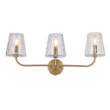 Dainolite ELN-213W-AGB-CLR - 3 Light Incandescent Vanity Aged Brass with Clear Hammered Glass