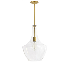 Dainolite PTL-121P-AGB - 1 Light Incandescent Pendant, Aged Brass with Clear Glass