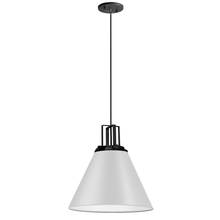 Dainolite SNS-141P-MW-MB - 1 Light Incandescent Pendant, Matte White with Matte Black Accent