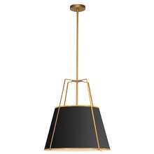 Dainolite TRA-1P-GLD-BK - 1 Light Trapezoid Pendant Gold/Black Shade w/ White Fabric Diffuser