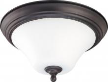 Nuvo 60/1846 - Dupont - 2 light Flush with Satin White Glass - Dark Chocolate Bronze Finish