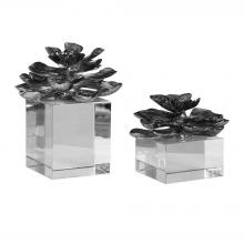 Uttermost 20158 - Indian Lotus Metallic Silver Flowers S/2