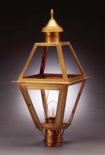 Northeast Lantern 1013-AB-CIM-CSG - Post Antique Brass Medium Base Socket With Chimney Clear Seedy Glass