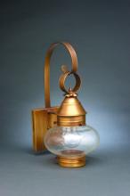 Northeast Lantern 2021-AB-MED-CSG - Onion Wall No Cage Antique Brass Medium Base Socket Clear Seedy Glass