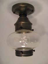 Northeast Lantern 2024-AB-MED-CSG - Onion Flush No Cage Antique Brass Medium Base Socket Clear Seedy Glass