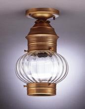 Northeast Lantern 2034-AB-MED-CSG - Onion Flush No Cage Antique Brass Medium Base Socket Clear Seedy Glass