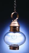 Northeast Lantern 2042-AB-MED-OPT - Onion Hanging No Cage Antique Brass Medium Base Socket Optic Glass