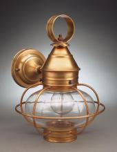 Northeast Lantern 2525-AC-MED-CSG-NS - Caged Onion Wall Antique Copper Medium Base Socket Clear Seedy Glass No Scroll