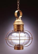 Northeast Lantern 2542-AB-MED-OPT - Caged Onion Hanging Antique Brass Medium Base Socket Optic Glass