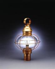 Northeast Lantern 2543-AB-LT3-CSG - Caged Onion Post Antique Brass 3 Candelabra Sockets Clear Seedy Glass