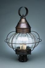 Northeast Lantern 2573-VG-LT3-CSG - Caged Onion Post Verdi Gris 3 Candelabra Sockets Clear Seedy Glass